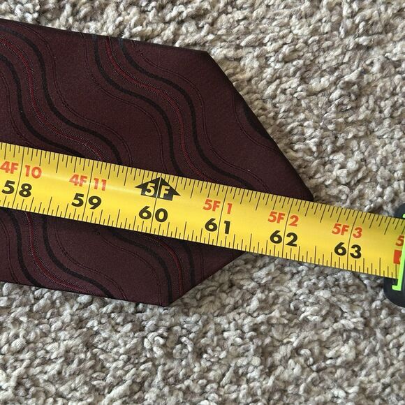 Principe Silk Men’s Tie Burgundy Made In Italy 100% Silk Men’s Necktie 62.5x3.9” - Picture 8 of 9